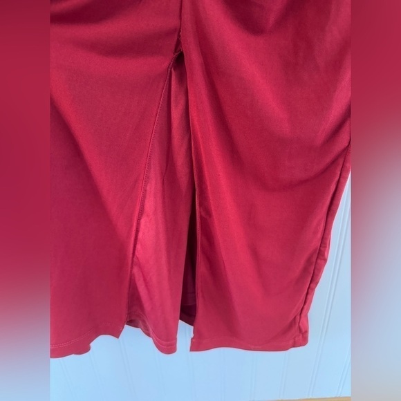 Eloquii | Bodycon One Shoulder Dress with Slit | Red | 18 - Picture 7 of 9